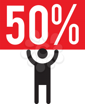 50 Percent and Man Icon Concept Design