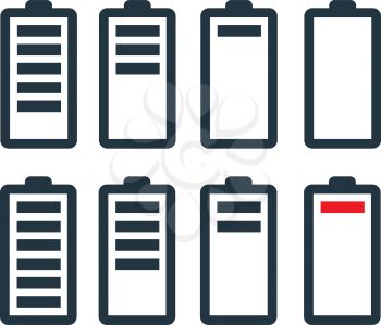 Battery Icon Set Design. Eps 8 supported.