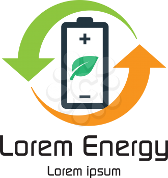 Environmentally Friendly Battery Logo Concept Design