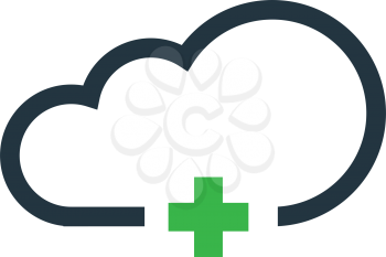 Cloud Computing Concept with Plus Icon Design