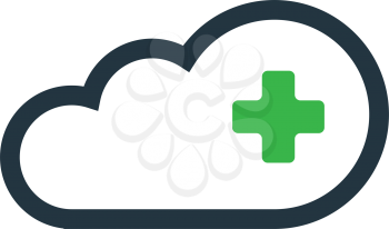 Cloud Computing Concept with Plus Icon Design