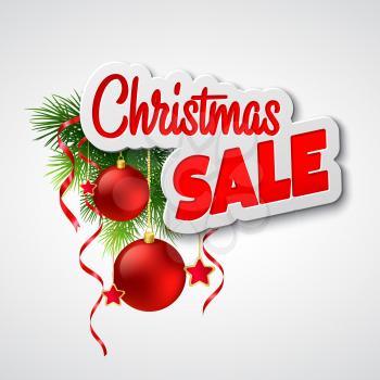 Christmas sale. Vector illustration template  EPS 10