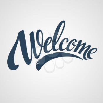 Welcome  hand lettering. Vector illustration EPS 10