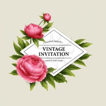 Vector Vintage floral card. Used as a greeting card for background of Valentine  day, birthday, mother  day, wedding or any other design EPS10