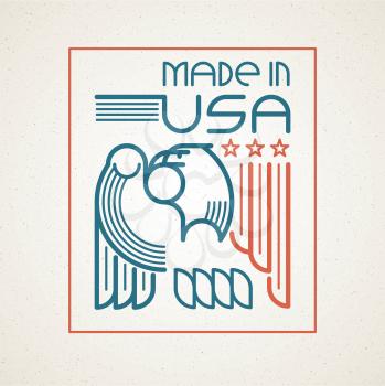 Made in the USA Symbol with American flag and eagle templates emblems. Vector illustration EPS 10