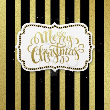 Merry Christmas. Hand lettering calligraphy vector illustration EPS 10