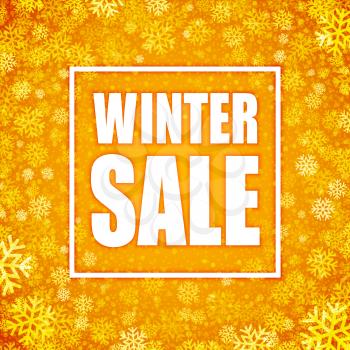 Winter sale inscription on background with snowflake. Vector illustration EPS10