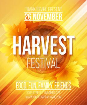 Harvest Festival Poster. Vector illustration EPS 10