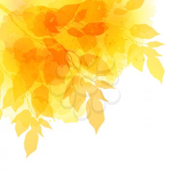 Fall leafs watercolor vector background EPS 10