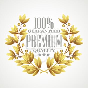 Premium quality golden laurel wreath. Vector illustration EPS10