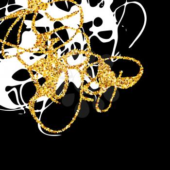 Abstract golden and black stains design element. Golden glitter marble. Vector illustration  EPS10