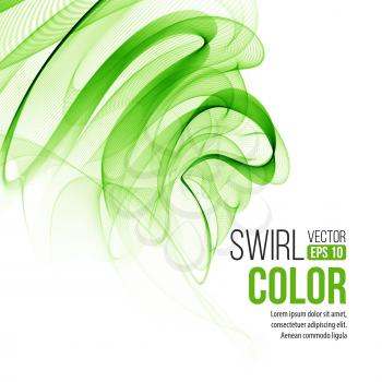 Abstract green swirl background. Vector illustration EPS10