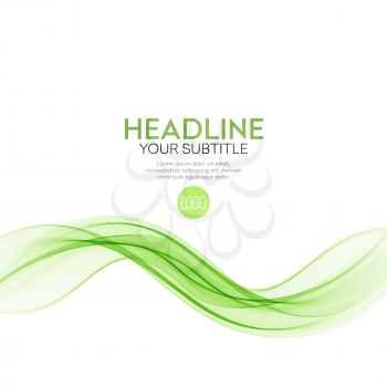 Abstract green wavy lines. Colorful vector background EPS10