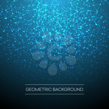 Abstract background with dotted grid and triangular cells. Vector illustration EPS10