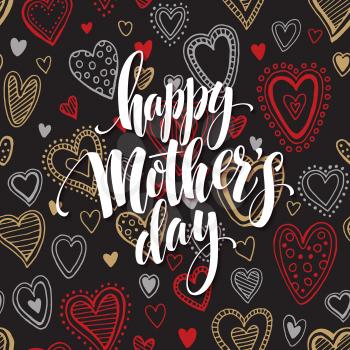 Mothers day   hand letteringgreeting card. Vector illustration EPS10