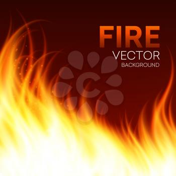 Fire realistic background. Vector illustration EPS 10