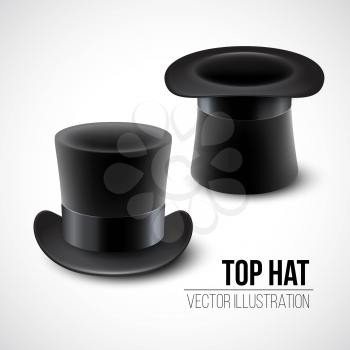 Black top hat vector illustration isolated on white background EPS10