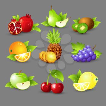 Fruit icon set. Vector Illustration EPS 10
