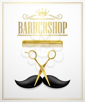 Poster Barbershop welcome. Vector Illustration EPS 10