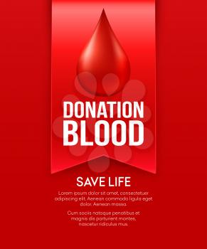 Donate blood poster design. Vector illustration EPS10