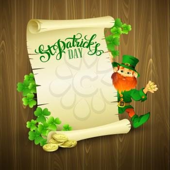 Saint Patricks day vector illustration with Leprechaun EPS 10
