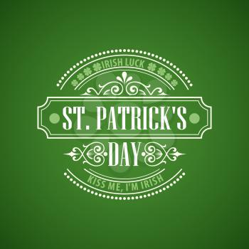 Typography St. Patrick Day. Vector illustration EPS 10