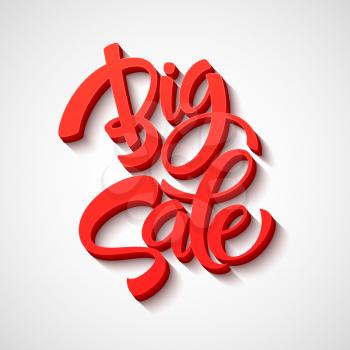 Big Sale Inscription. Calligraphy. Lettering. Vector illustration EPS 10