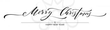 Merry Christmas hand lettering isolated. Vector illustration EPS10