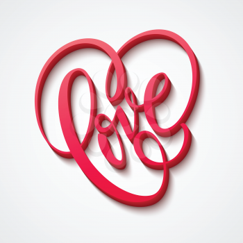 Valentines Day Lettering Love. Vector illustration EPS10