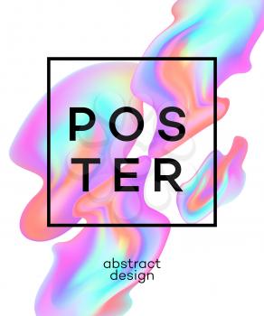 Poster design with colored fluid. Vector illustration EPS10