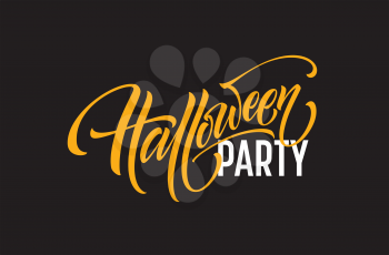 Halloween Party Lettering for invitation, Postcards, poster. Vector illustration EPS10