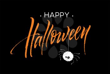 Happy Halloween lettering. Holiday calligraphy for banner, poster, greeting card, party invitation. Vector illustration EPS10