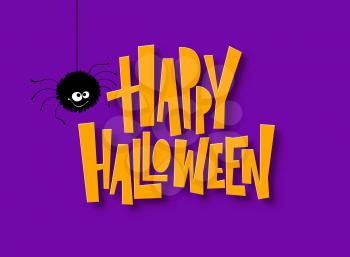 Happy Halloween lettering. Holiday calligraphy for banner, poster, greeting card, party invitation. Vector illustration EPS10