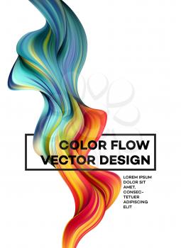 Modern colorful flow poster. Wave Liquid shape in white color background. Art design for your design project. Vector illustration EPS10
