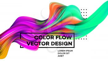 Modern colorful flow poster. Wave Liquid shape in white color background. Art design for your design project. Vector illustration EPS10