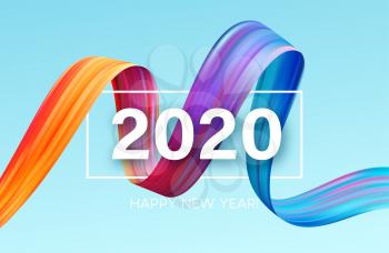 Happy New Year 2020. Lettering greeting inscription. Vector illustration EPS10