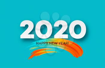 Happy New Year 2020. Lettering greeting inscription. Vector illustration EPS10