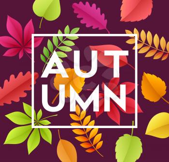 Autumn banner background with paper fall leaves. Vector illustration EPS10