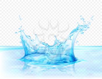 Translucent water splash isolated on transparent background. Vector illustration EPS10