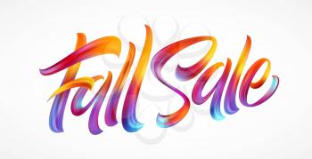 Autumn season hand lettering Fall Sale. Modern brush calligraphy isolated on white background. Vector illustration EPS10