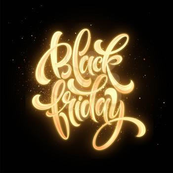 Black Friday Sale glow lettering. Vector illustration EPS10