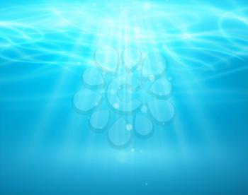 Blue deep water and sea abstract natural background. Vector illustration EPS10