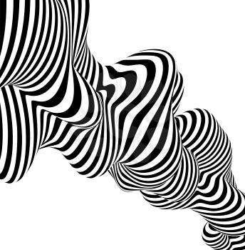 Abstract striped background wave design black and white line. Vector illustration EPS10