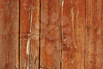 Texture background of old wood boards and shabby red paint