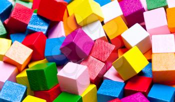 Color cubes close-up. The concept of creativity. Abstract background