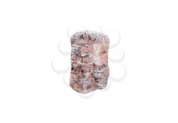 Rocks natural on white background.One rectangular stone, granite, mineral  isolate. Cobblestone