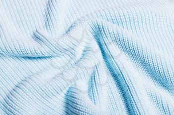 Blue cotton knitted cozy soft background