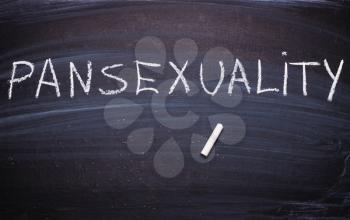 The word pansexuality. sexual identity