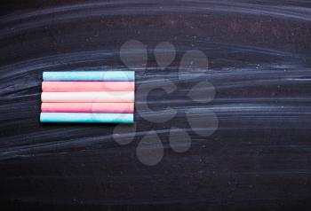 Transgender flag white blue pink from  chalks on a chalkboard