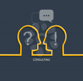Concept of consulting by discussing, vector illustration.